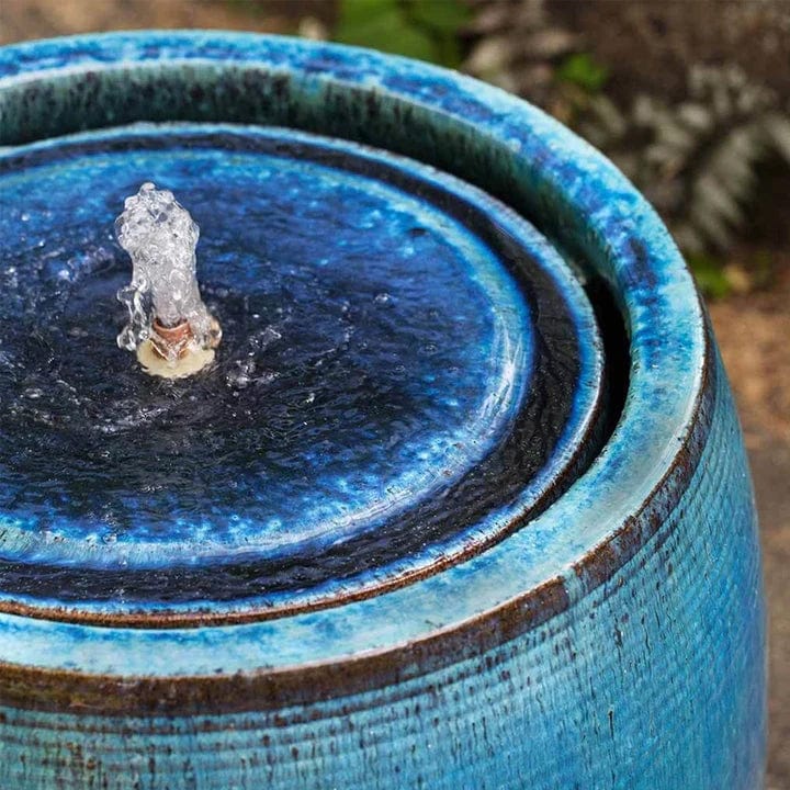 Boden Glazed Outdoor Fountain in Mediterranean Blue Finish