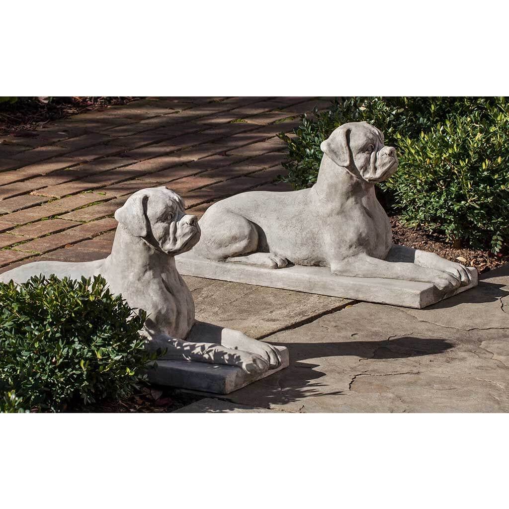 Boxer Dog Cast Stone Garden Statue