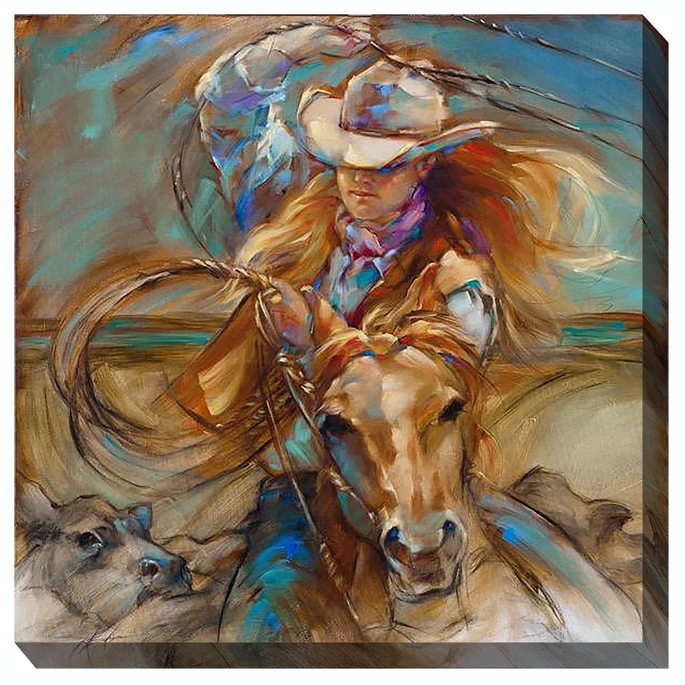 Cowgirl Up Outdoor Canvas Art