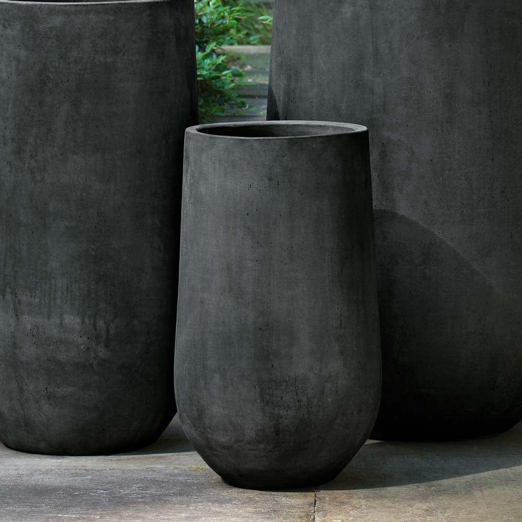 Telluride Small | Lightweight Cast Stone Concrete Planter in Charcoal