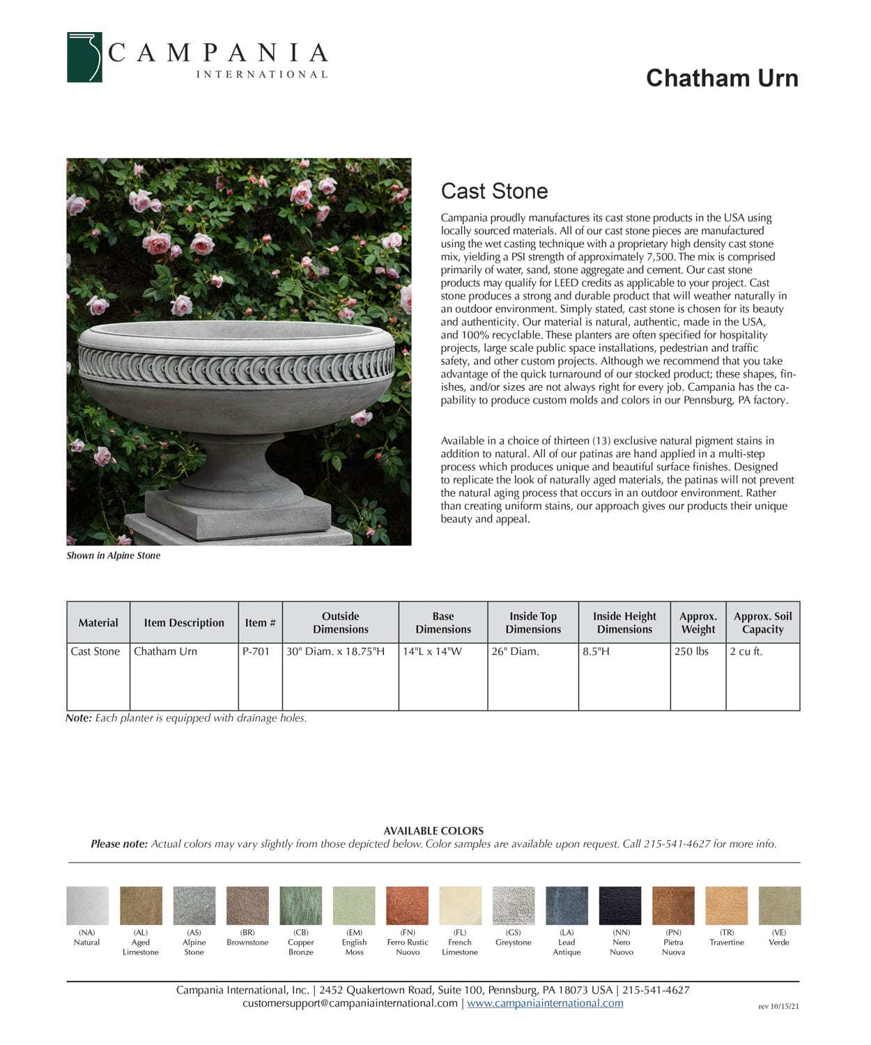 Chatham Urn Garden Planter