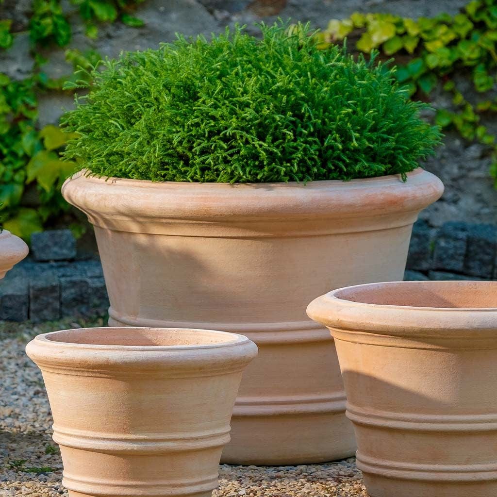outdoor tall pots for plants Classic Double Rolled Rim 20.5" Planter Set of 2