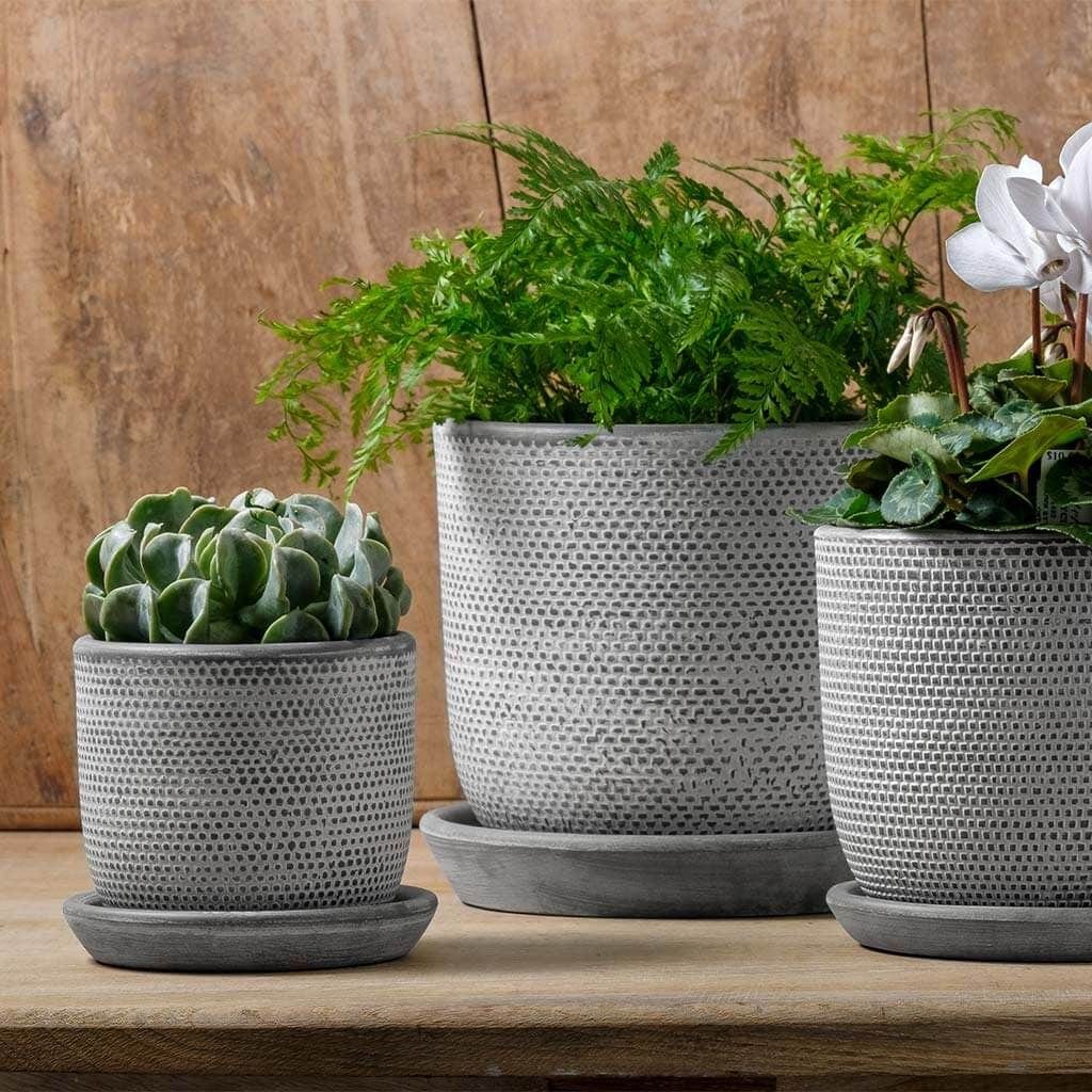 Cobblestone Set of 3 | Cold Painted Terra Cotta Planter