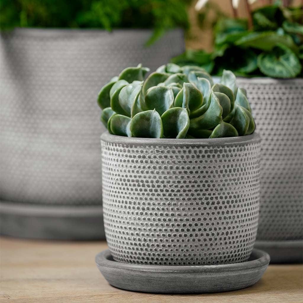Cobblestone Set of 3 | Cold Painted Terra Cotta Planter