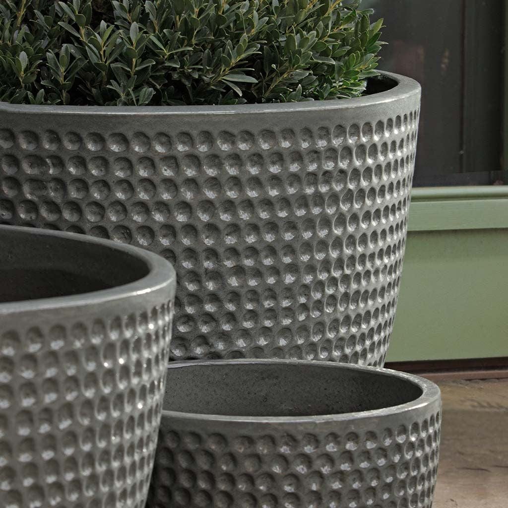 Coin Glazed Terra Cotta Pot in Pewter Green Finish