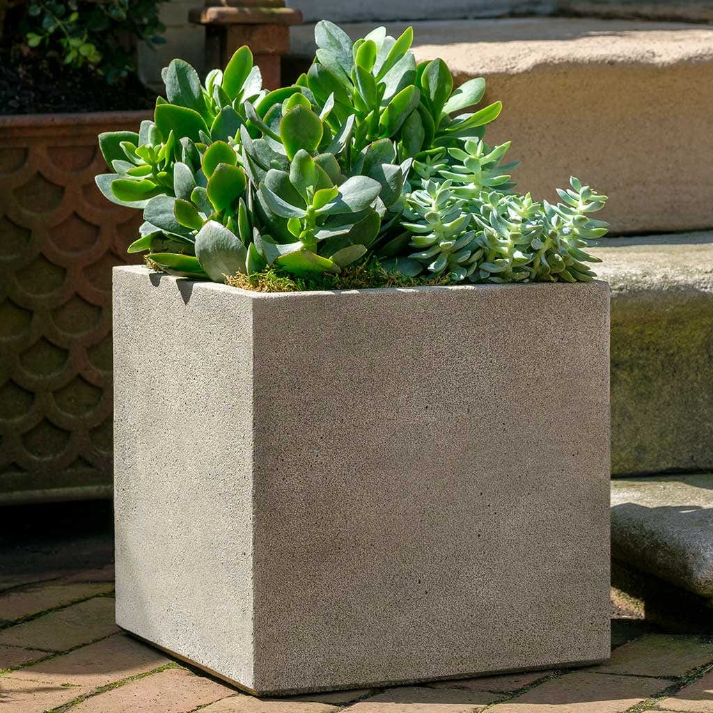 Cube Cast Stone Planter - Small