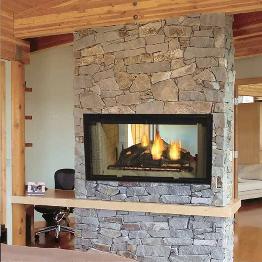 Designer Series 42" See-Thru Radiant Wood Burning Fireplace - Outdoor Art Pros