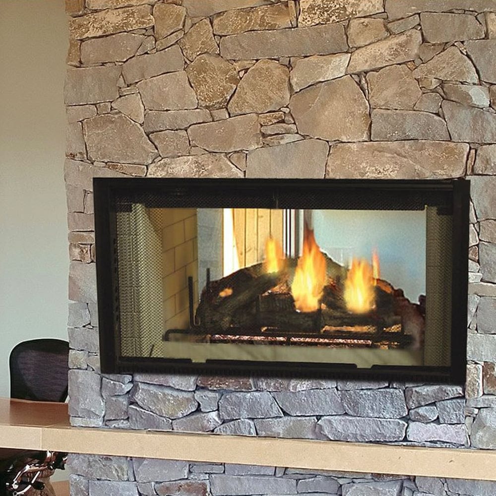 Designer Series 42" See-Thru Radiant Wood Burning Fireplace - Outdoor Art Pros