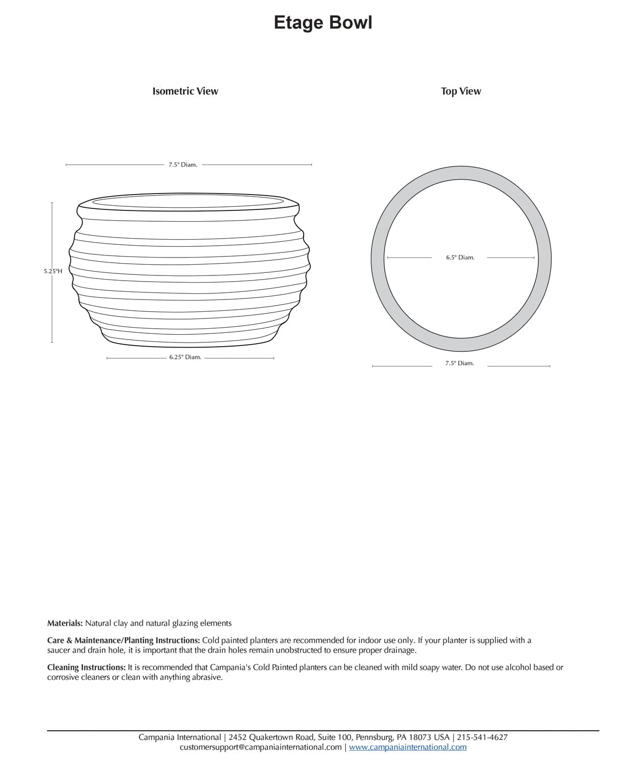Etage Bowl | Cold Painted Terra Cotta Planter