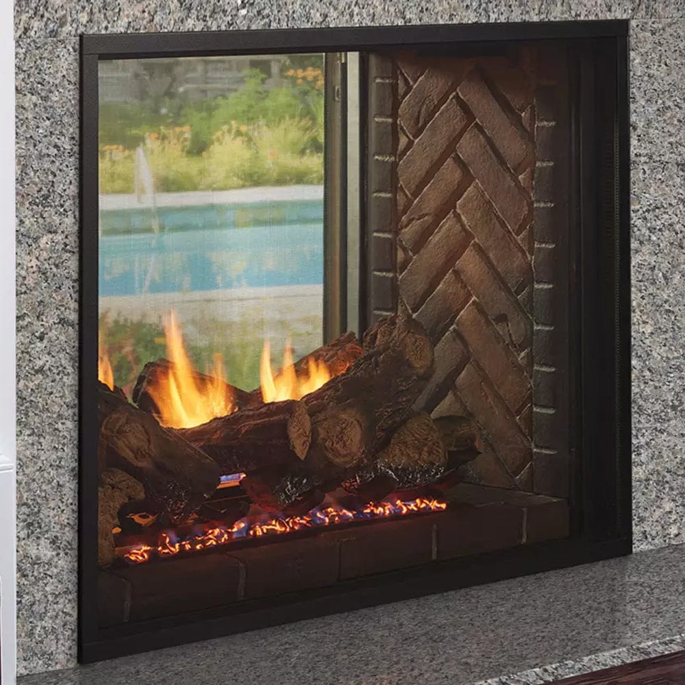 Fortress See-Through Indoor/Outdoor Gas Fireplace with IntelliFire Touch Ignition System - Outdoor Art Pros