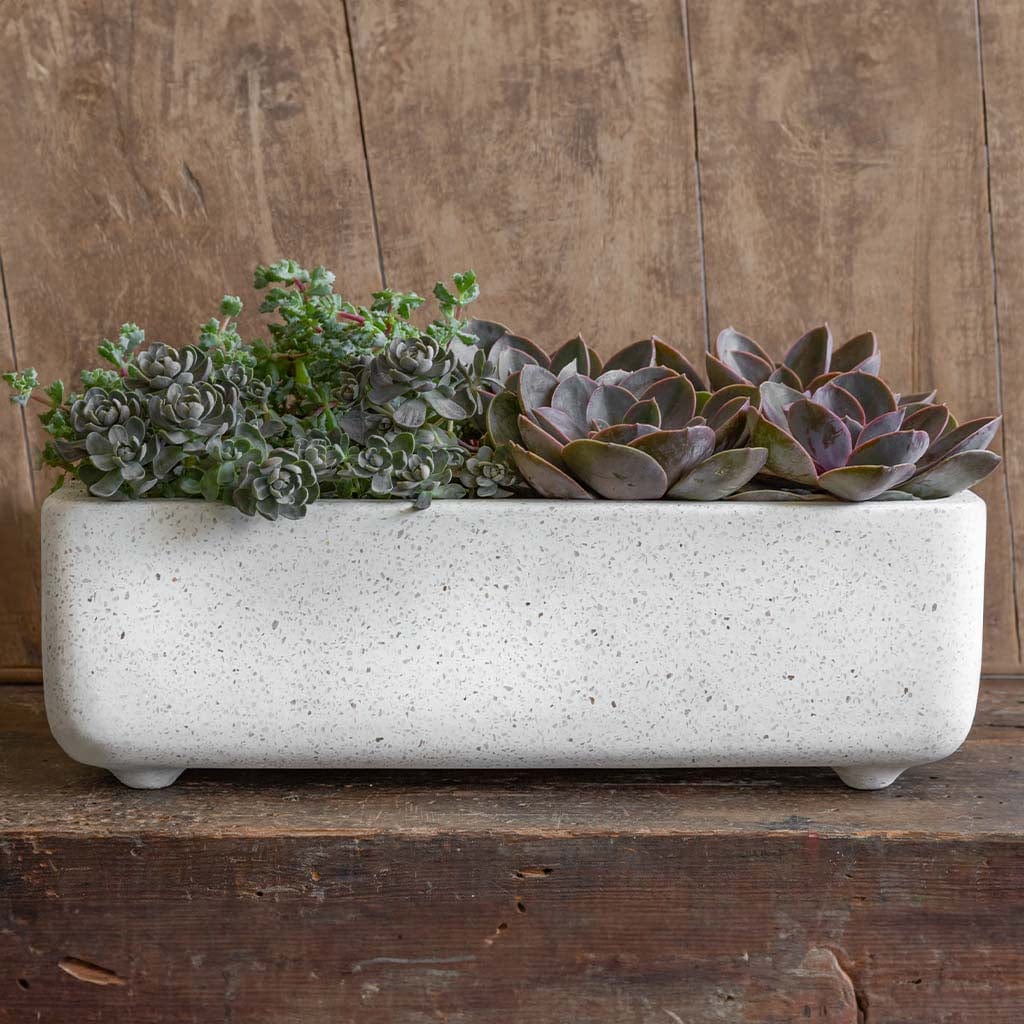 Geo Rectangular Footed Planter  Set of 4 | Fiber Cement Collection