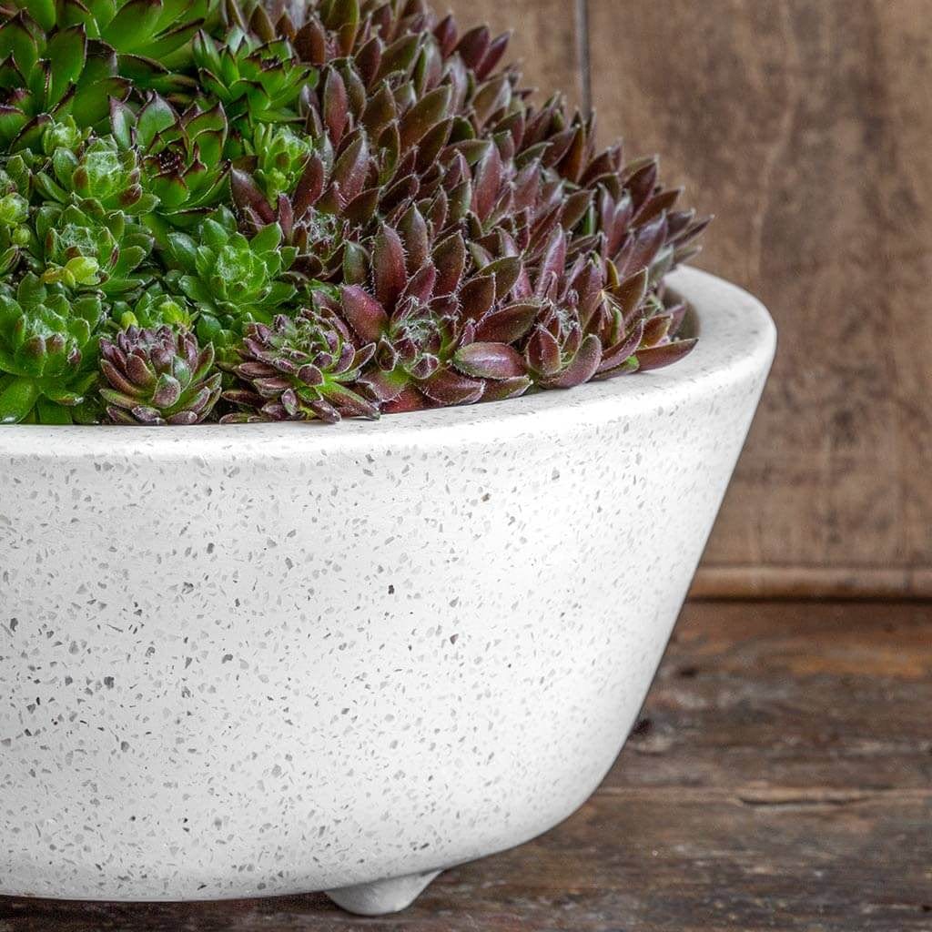 Geo Round Footed Planter Set of 4 | Fiber Cement Collection