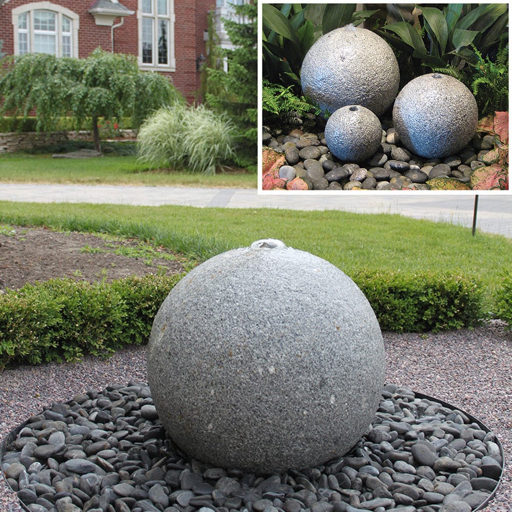 Granite Sphere Stone Fountain - Outdoor Art Pros
