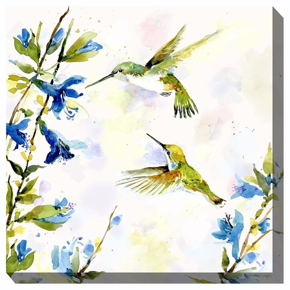 Hummingbird Duet Outdoor Canvas Art