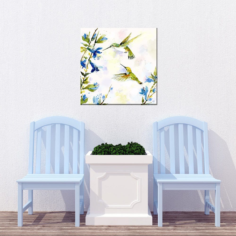 Hummingbird Duet Outdoor Canvas Art