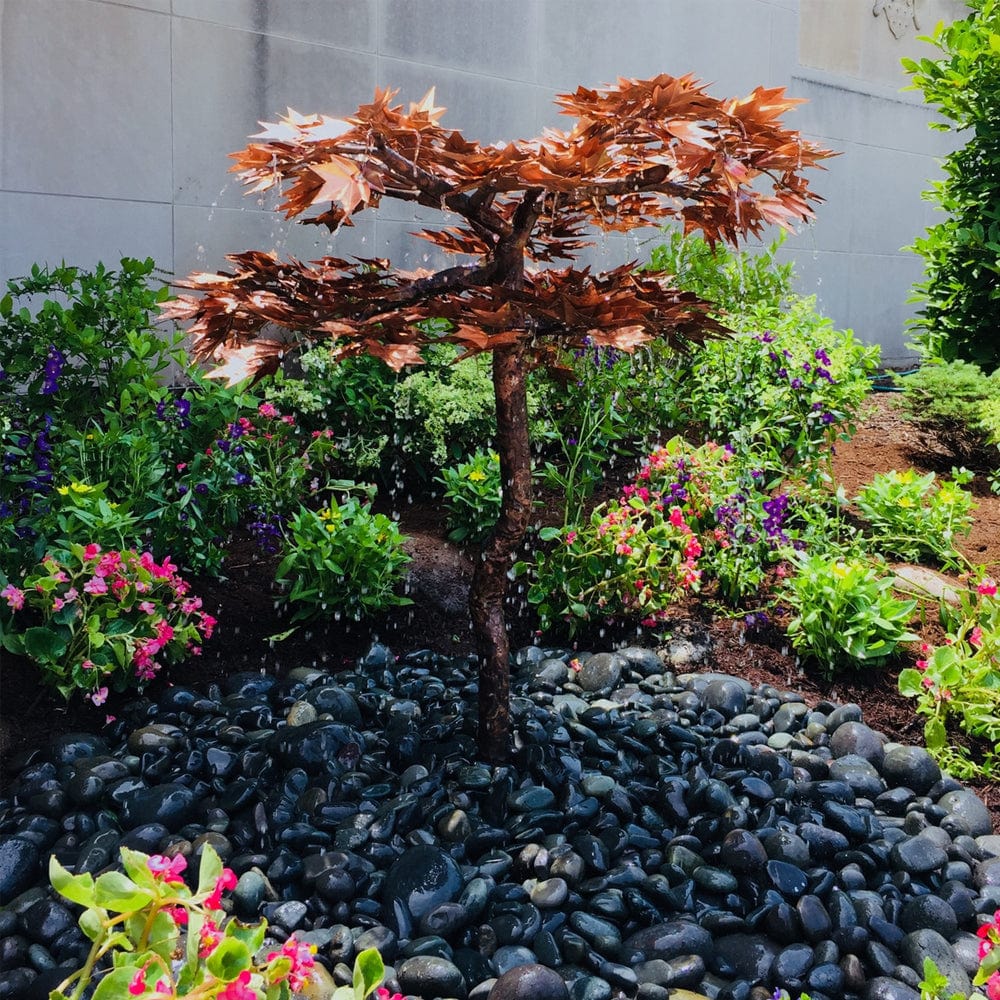 38" Copper Japanese Maple Tree Garden Fountain - Outdoor Art Pros