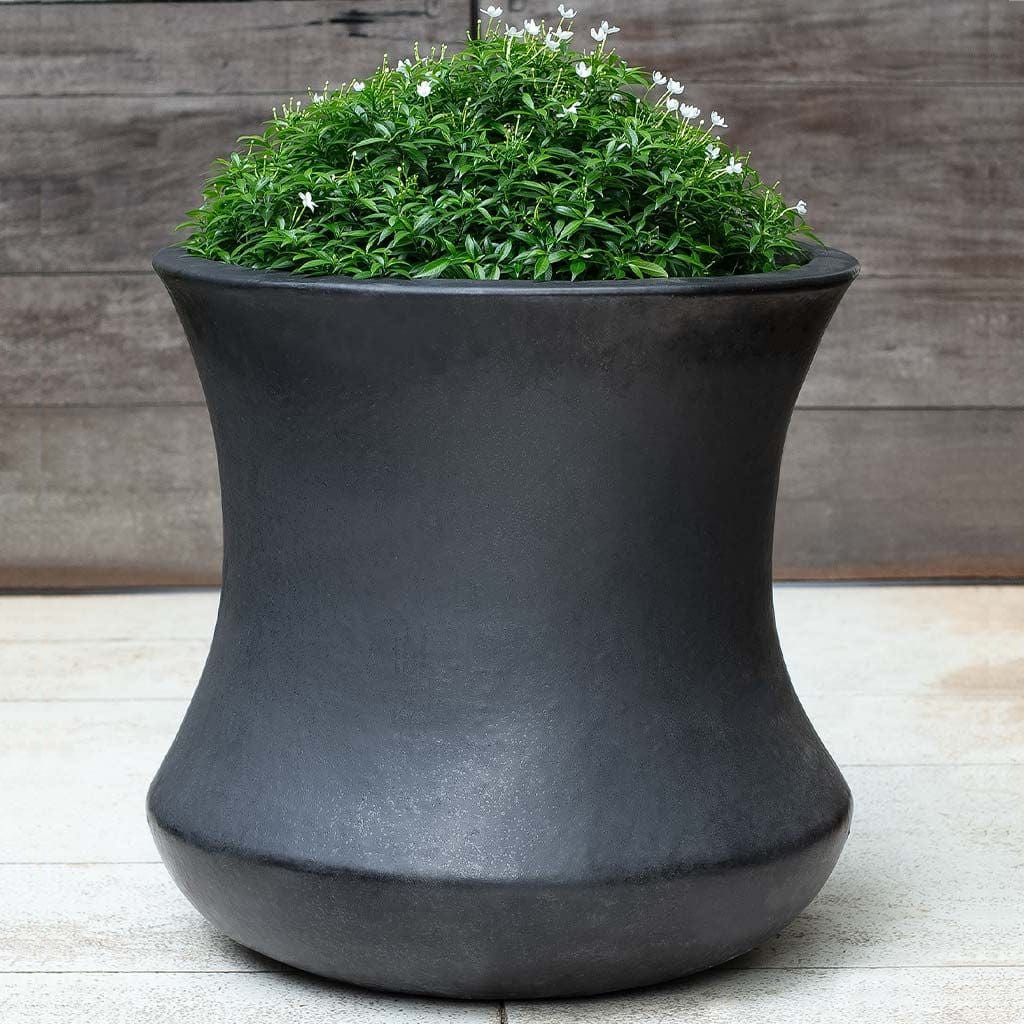 Jura Tall Planter in Graphite Finish