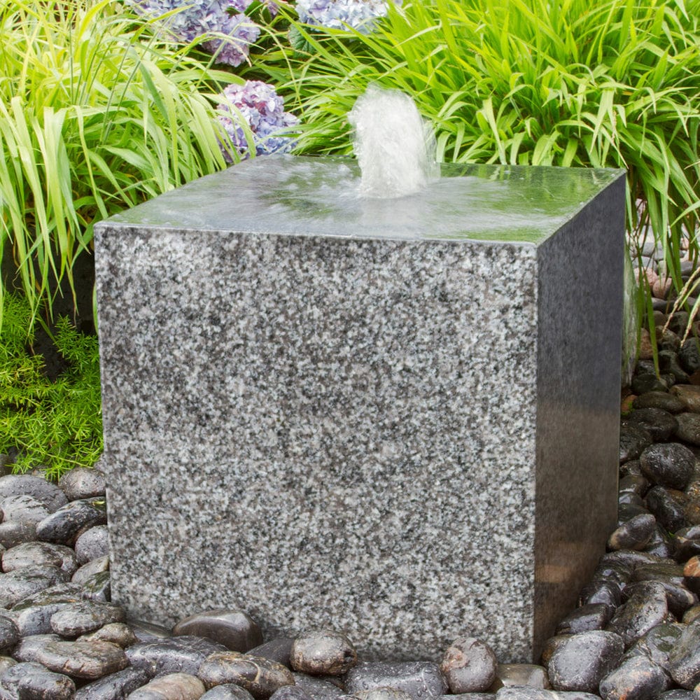 Kanji Granite Cube Fountain - Outdoor Art Pros