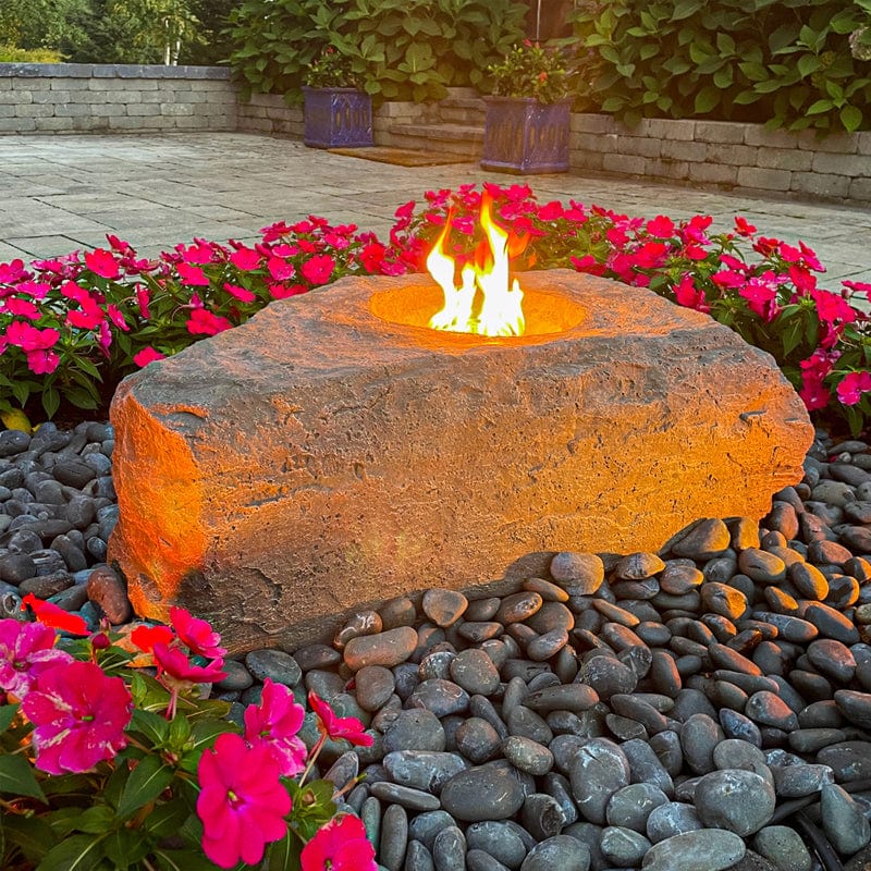 Medium Faux Fire Stone with Propane Burner Kit