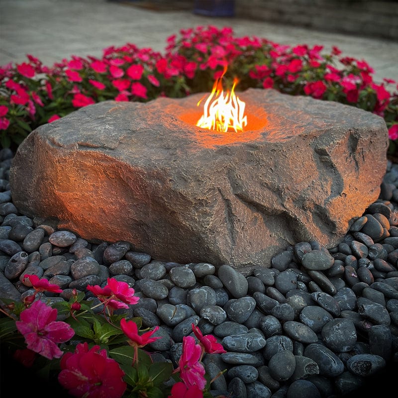 Large Faux Fire Stone with Propane Burner Kit