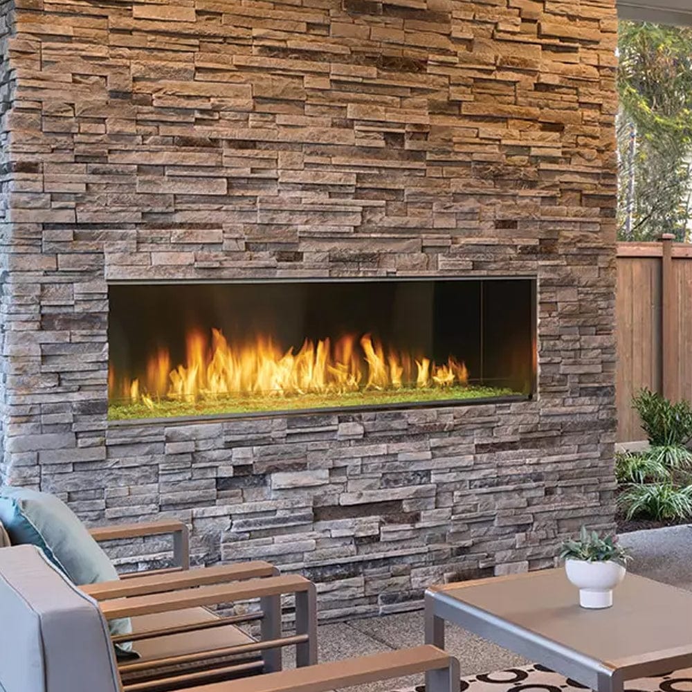 Lanai 48" Single-sided Outdoor Linear Fireplace with IntelliFire Ignition - Outdoor Art Pros