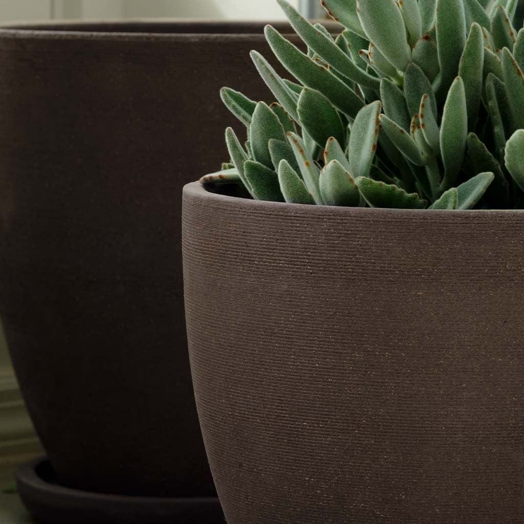 Lara Terra Cotta Planter Nested Set of 4 in Carob Finish