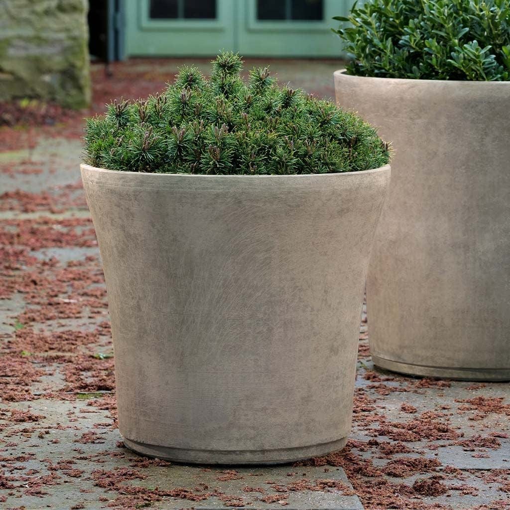 Cloche Large Lightweight Cast Stone Concrete Planter in Brown