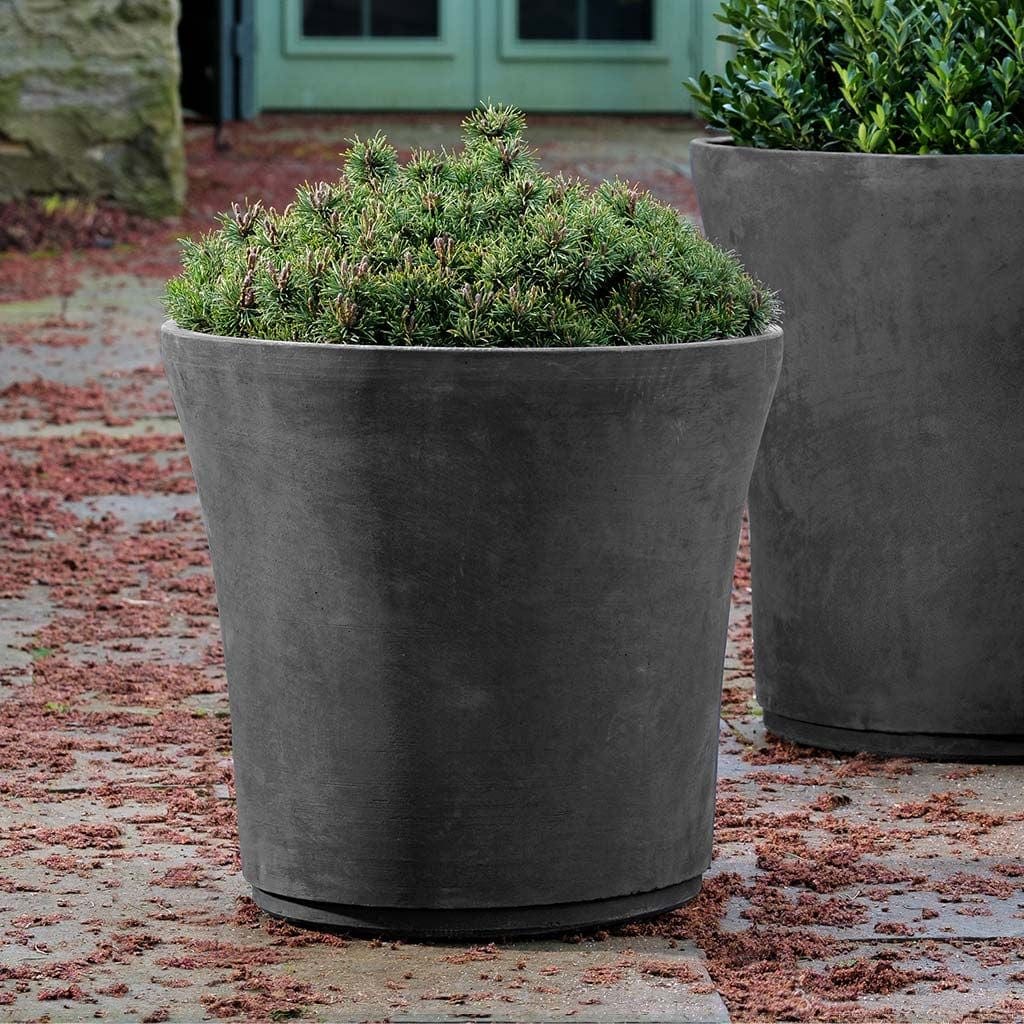 Cloche Large Lightweight Cast Stone Concrete Planter in Charcoal
