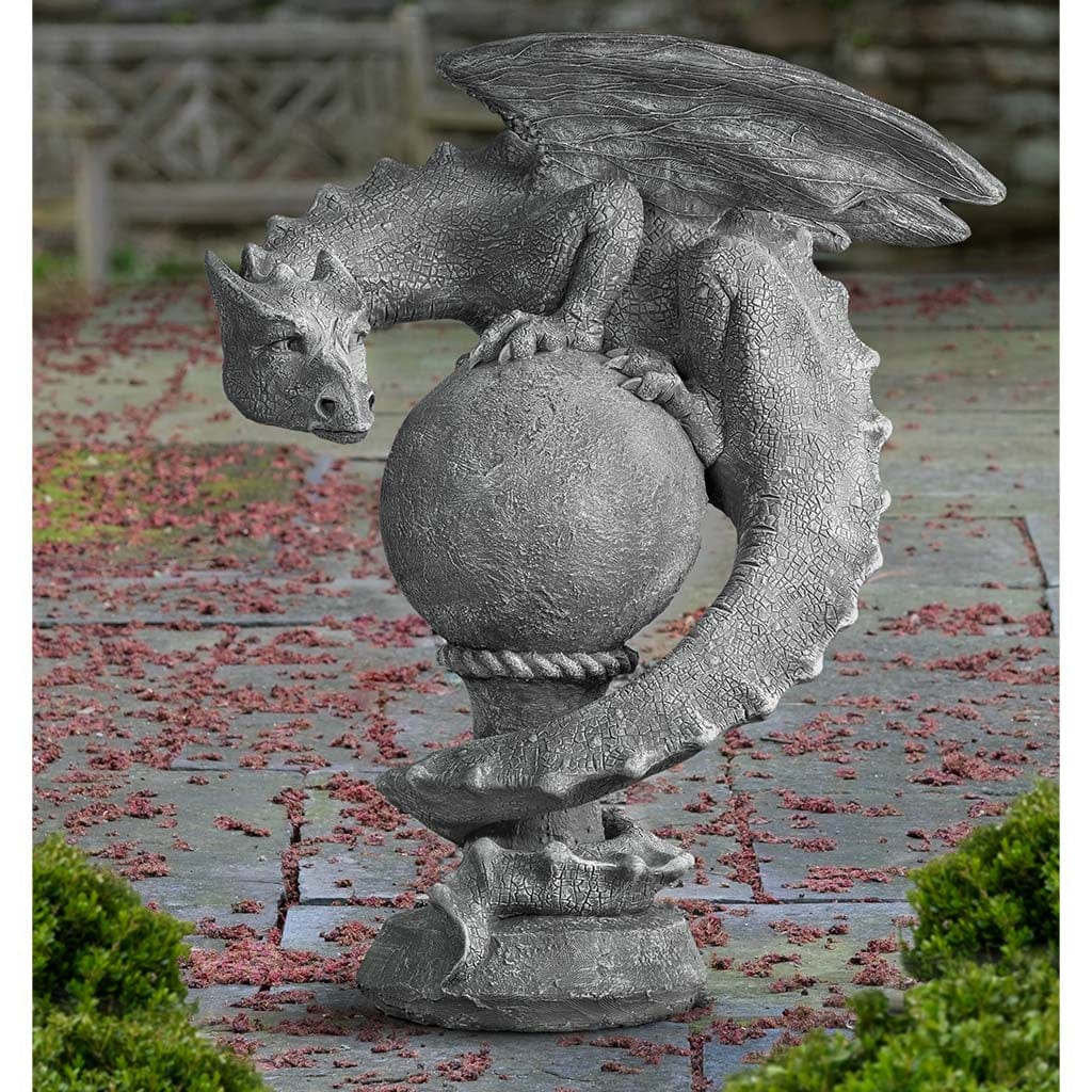 Sentry Dragon | Cast Stone Garden Sculpture Facing Left