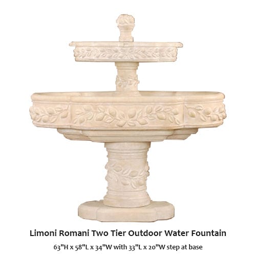 Limoni Romani Two Tier Outdoor Water Fountain