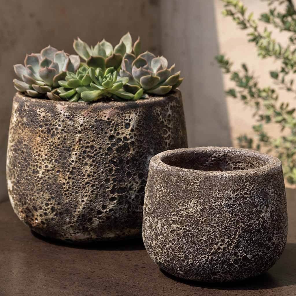 Linh Terra Cotta Planter Set of 8 in Fossil Grey
