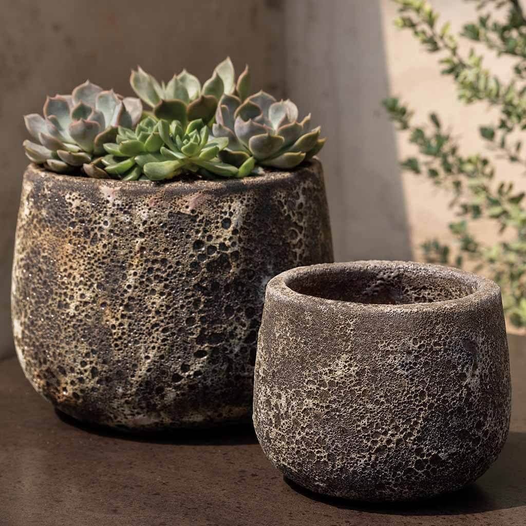 Linh Terra Cotta Planter Set of 8 in Fossil Grey