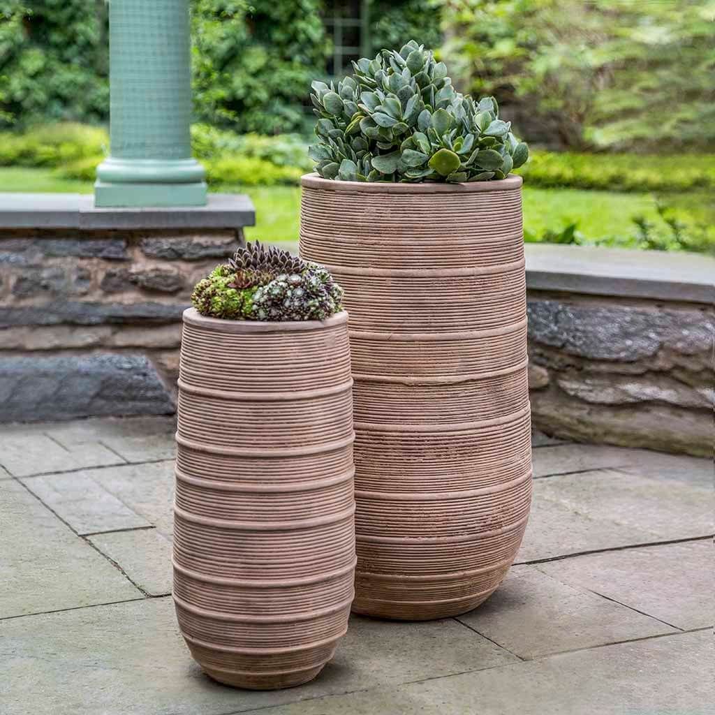 Madera Terra Cotta Tall Planter Set of 2 in Antico Terra Cotta Finish