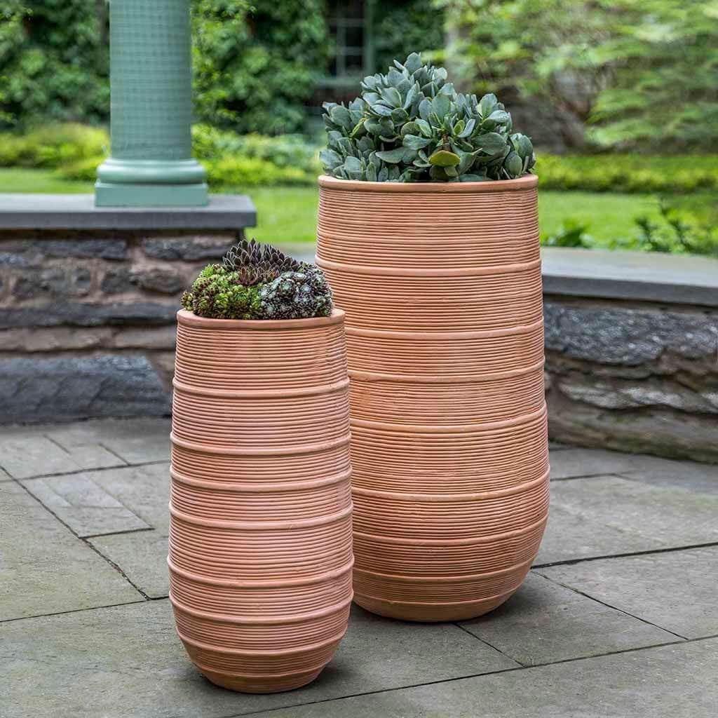 Madera Terra Cotta Tall Planter Set of 2 in Terra Cotta Finish