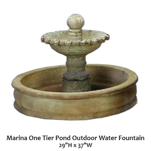 Marina One Tier Pond Outdoor Water Fountain