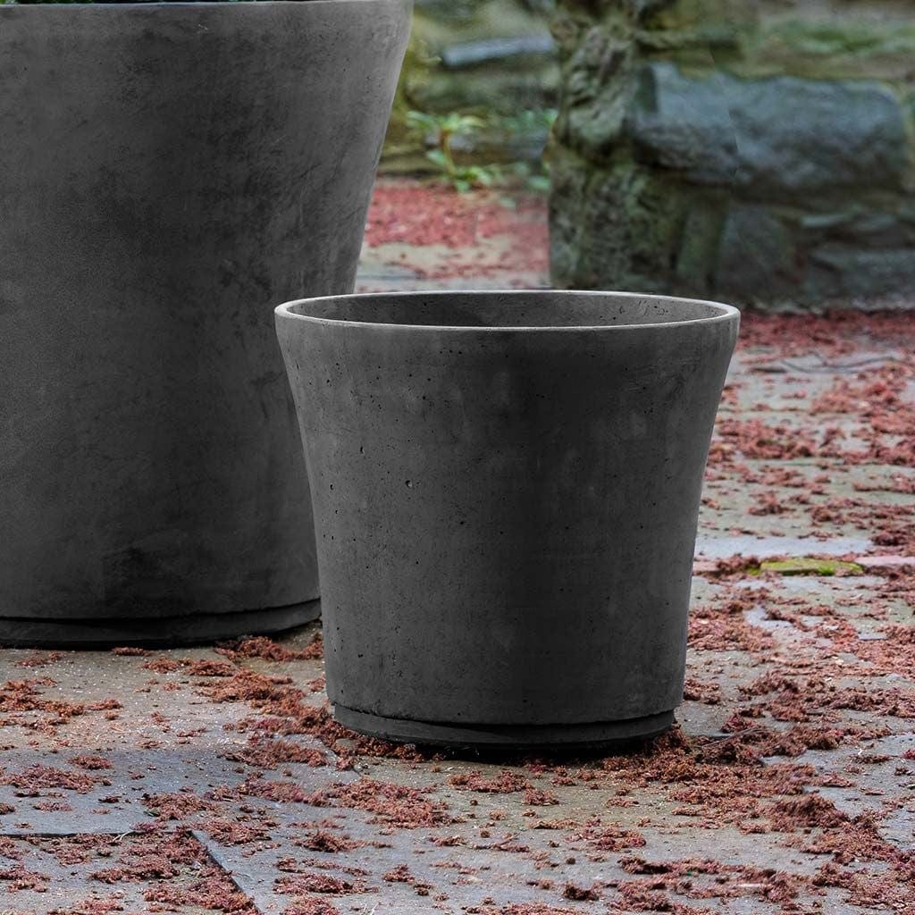 Cloche Medium Lightweight Cast Stone Concrete Planter in Charcoal