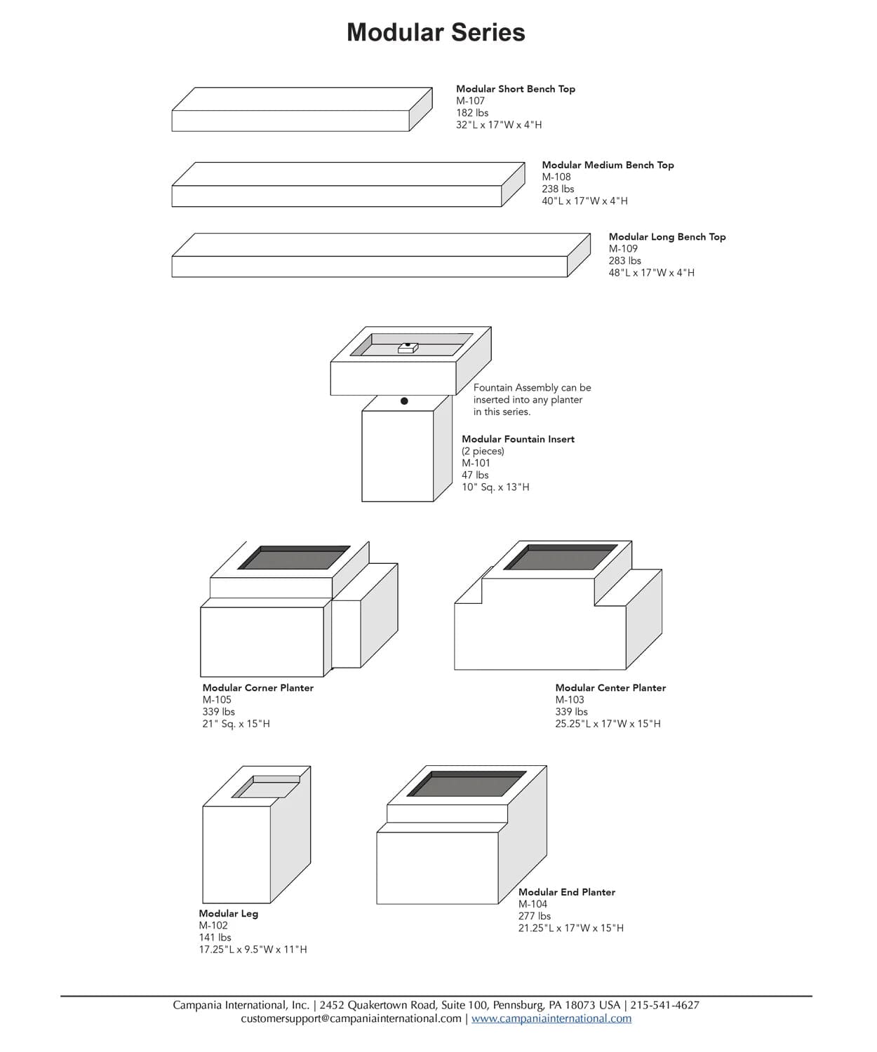 Modular Planter Benches Series