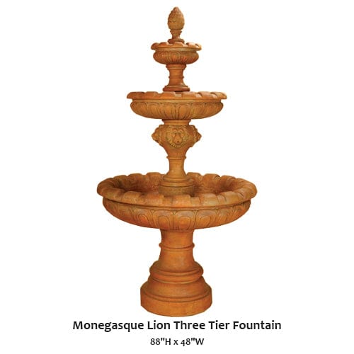 Monegasque Lion Three Tier Fountain