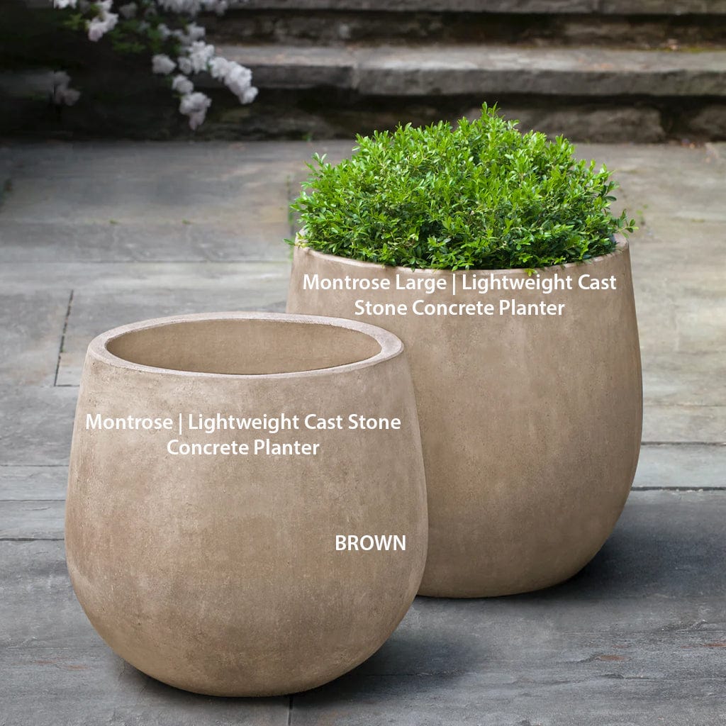 Montrose | Lightweight Cast Stone Concrete Planter in Brown