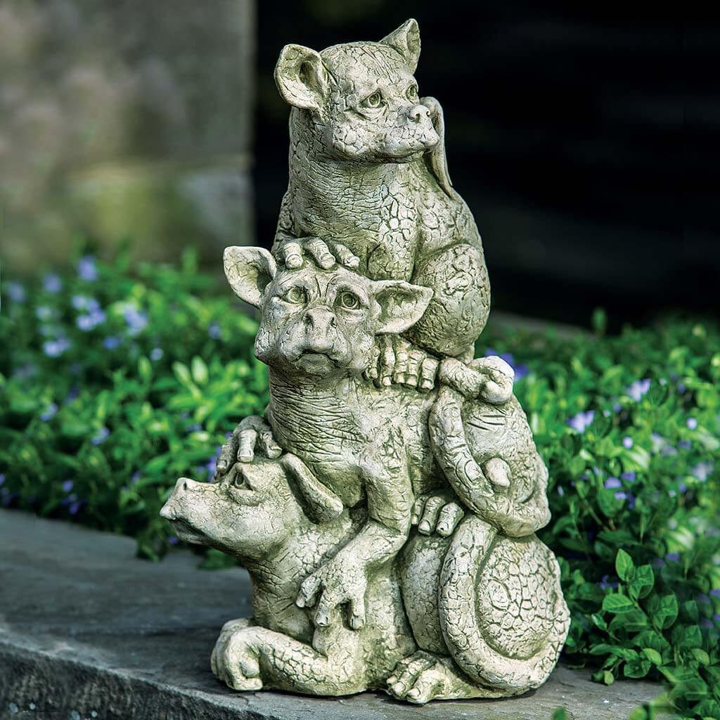 On The Lookout Cast Stone Garden Statue | Dragon Statue