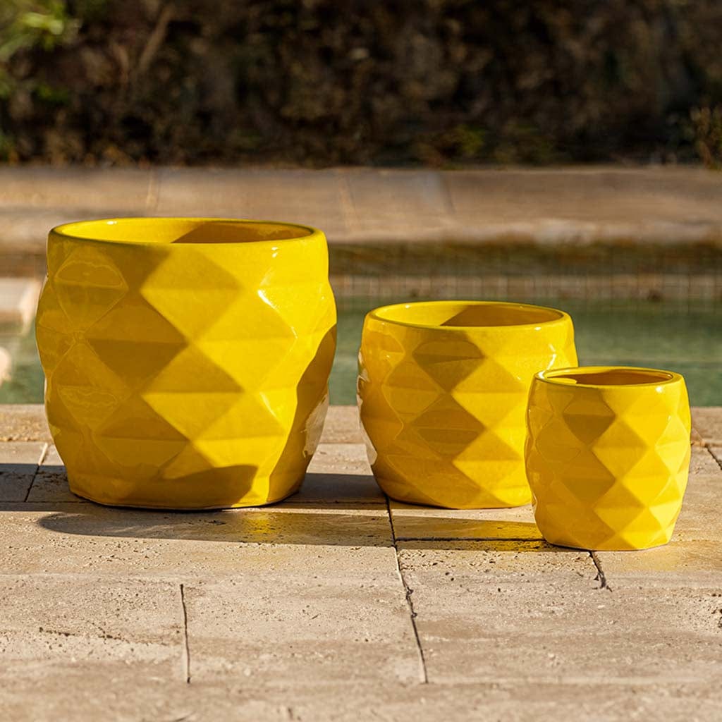 yellow planter pots Origami Planter Nested Set of 3