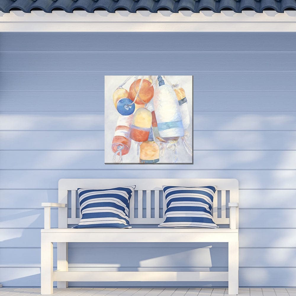 Pastel Buoys Outdoor Canvas Art