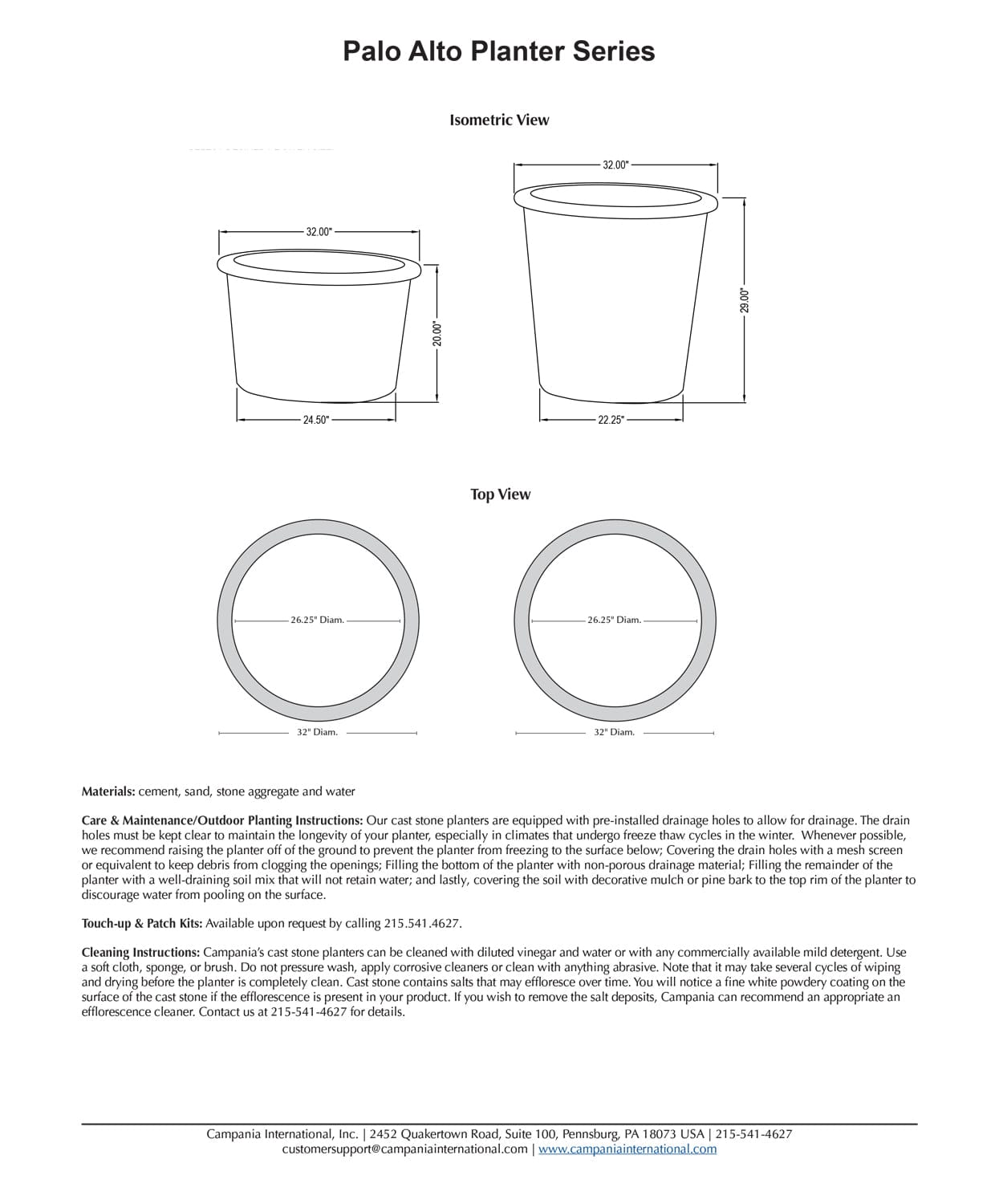 Palo Alto Tall Garden Planter