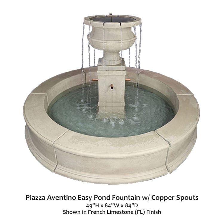 Piazza Aventino Easy Pond Fountain w/ Copper Spouts
