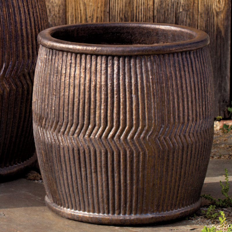 Rain Barrel Planter Set of 3 in Bronze Finish
