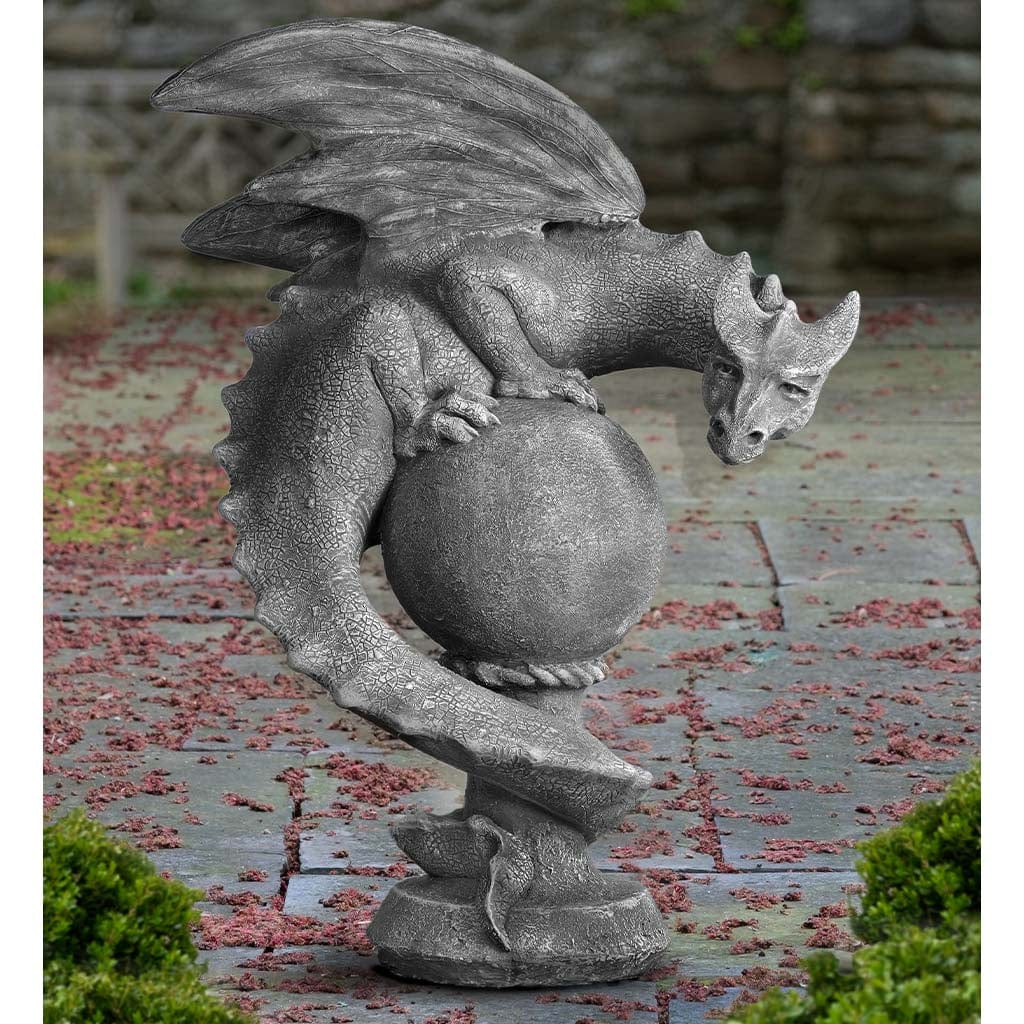 Sentry Dragon | Cast Stone Garden Sculpture Facing Right