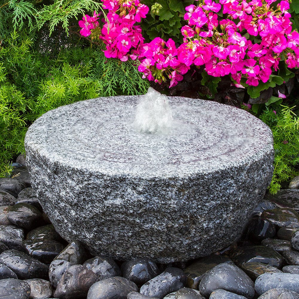 Ringed Circle Granite Stone Fountain - Outdoor Art Pros