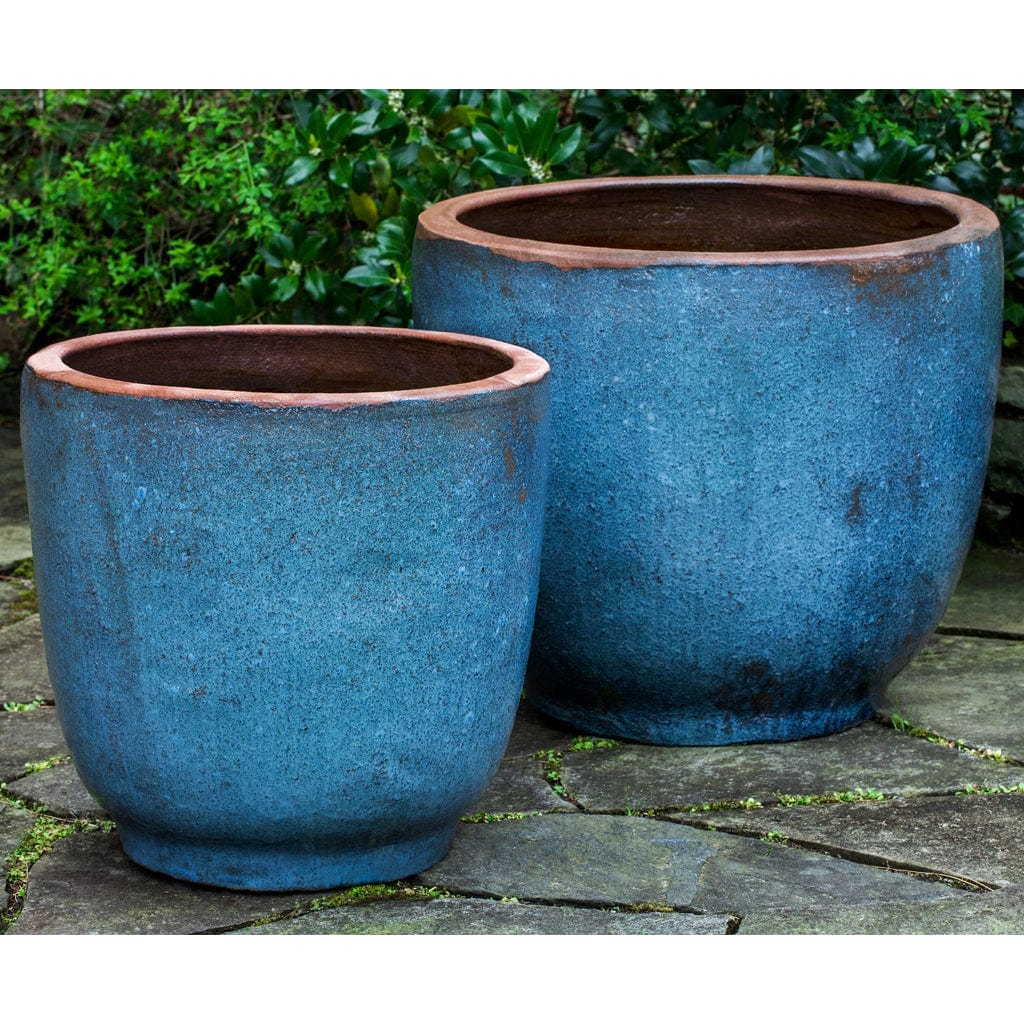 Nari Glazed Planter in Rustic Blue