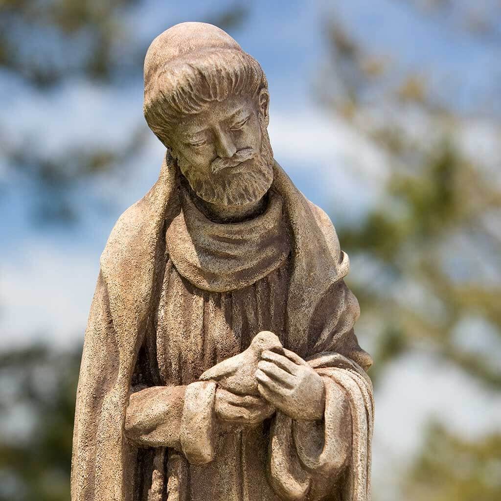 St. Francis with Baby Bird Statue