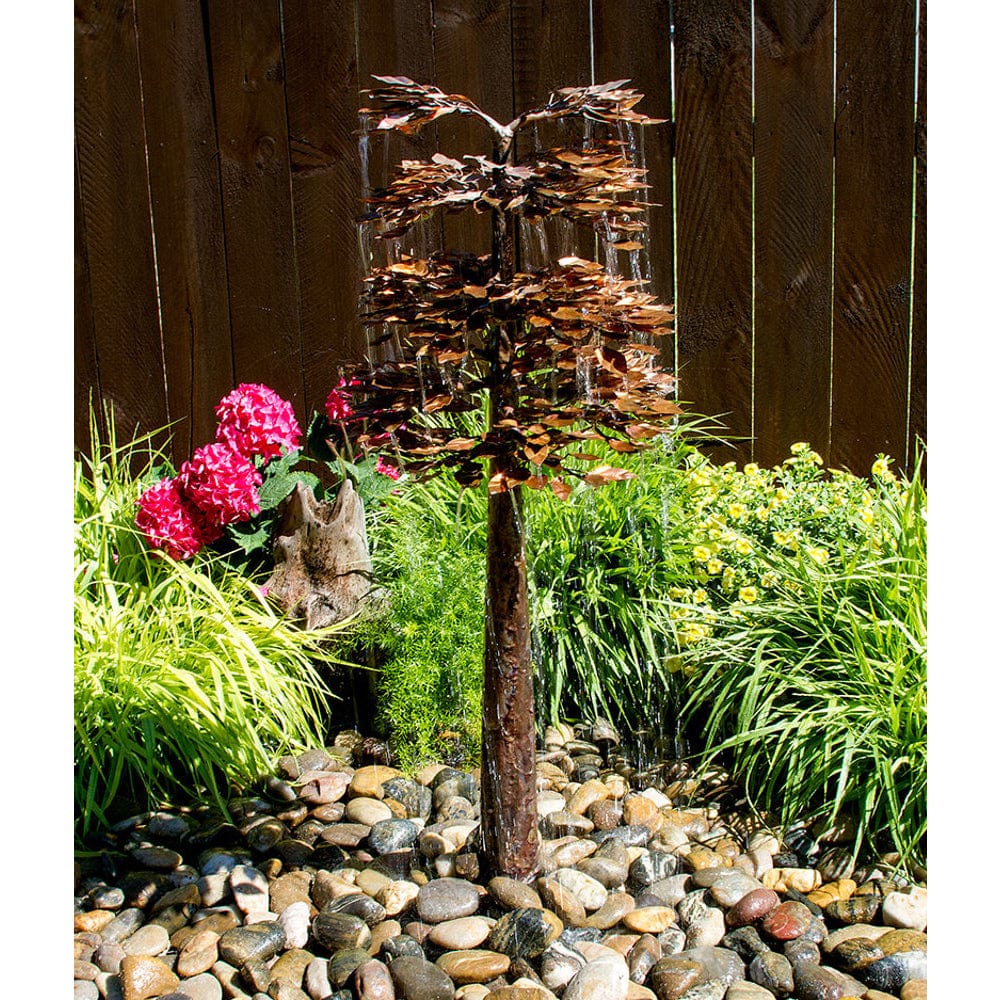 40" Copper Sequoia Tree Garden Fountain - Outdoor Art Pros